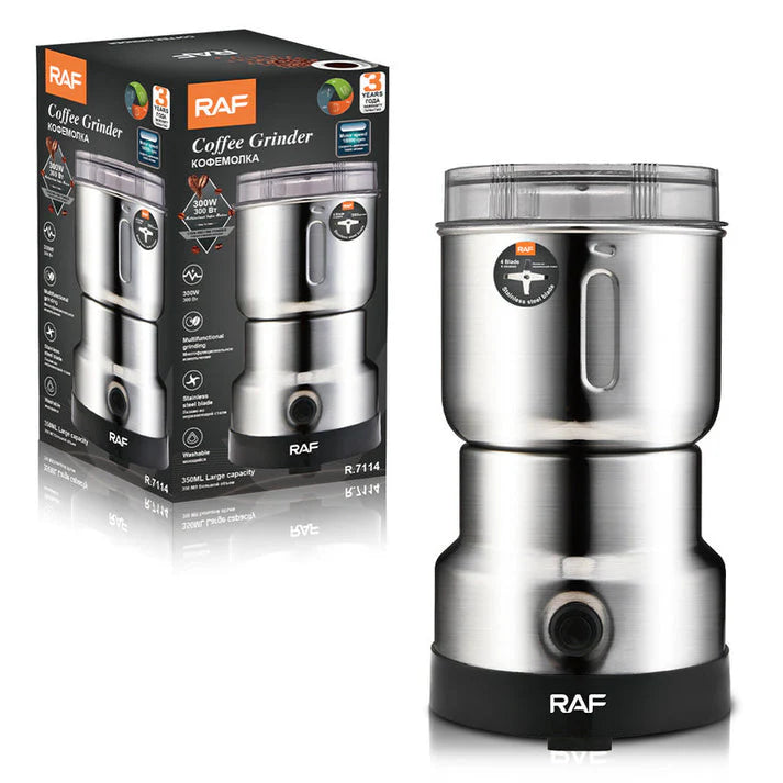RAF Electric Grinder 300W Stainless Steel 4-Blade Multi-Purpose Kitchen Grinder and juicer