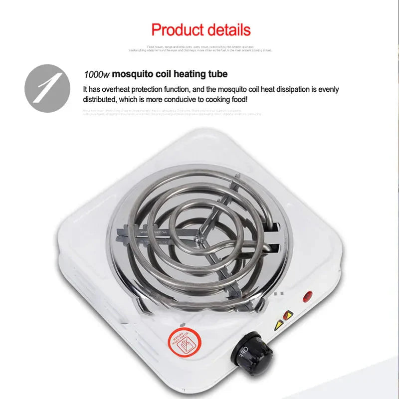 1000W Electric Hot Plate Stove – Heats Up in Just 2 Minutes