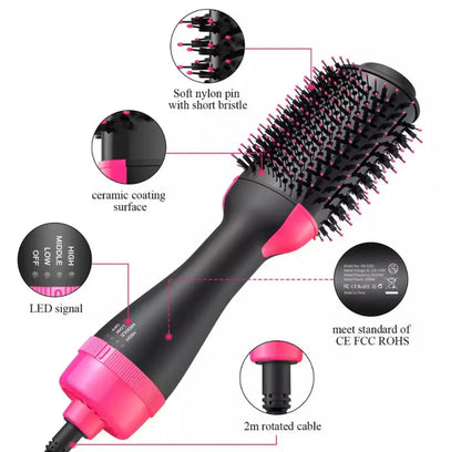 4-in-1 Hot Air Brush – Hair Dryer, Straightener, Curler & Volumizer