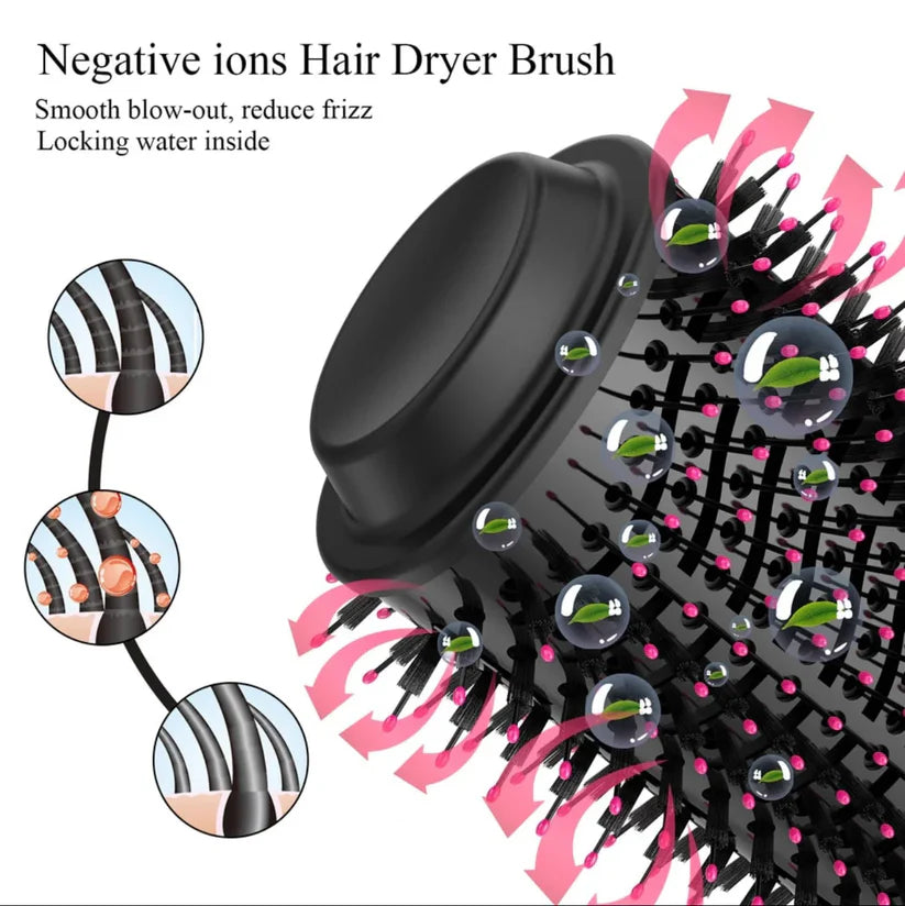4-in-1 Hot Air Brush – Hair Dryer, Straightener, Curler & Volumizer