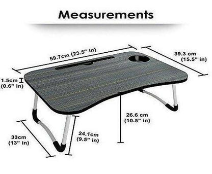 Portable Foldable Wooden Laptop Table – Multipurpose Bed Desk